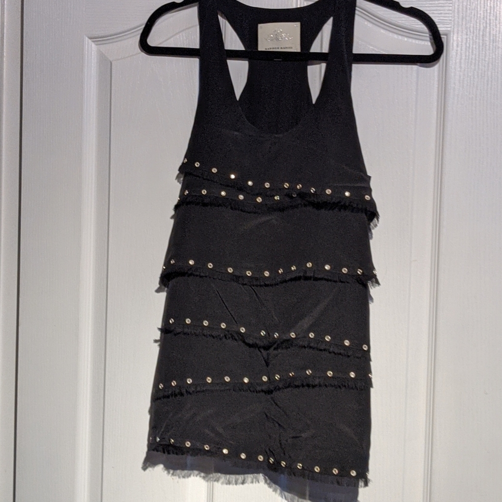 Black Silk Tank Top Size Small